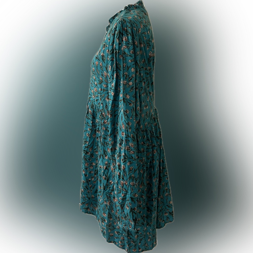XIX Palms Teal Floral Flowy Puffy Sleeve Boho Dress Medium‎ - Picture 5 of 12